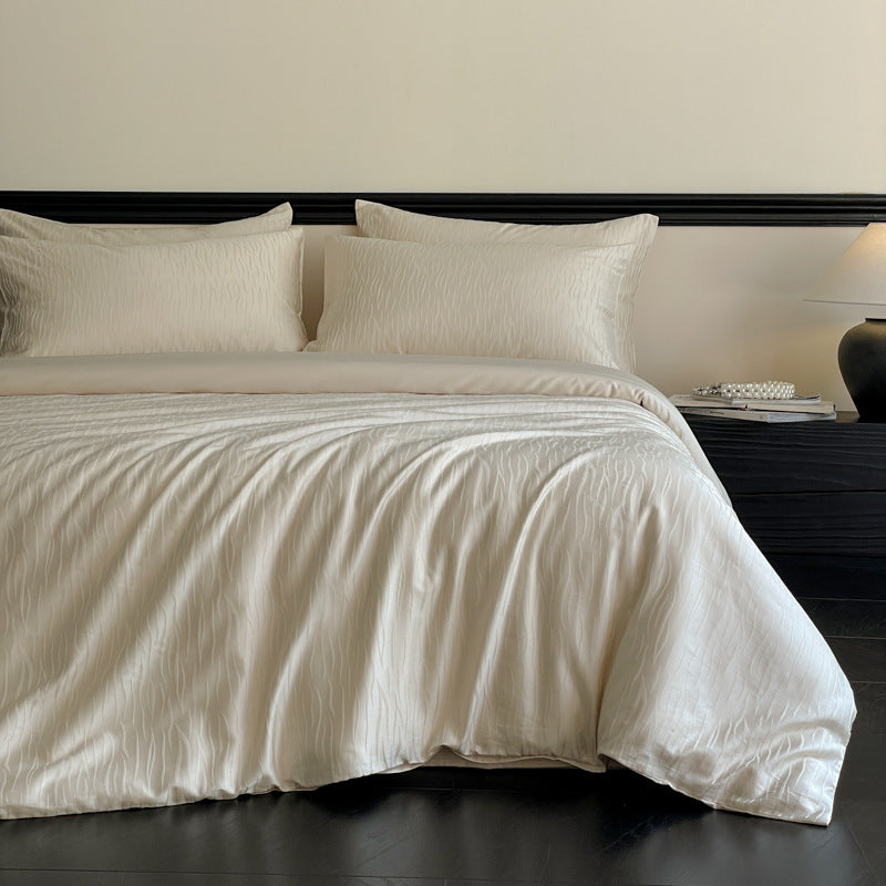 Luxurious Tencel-Cotton Sateen Jacquard 4-Piece Bedding Set