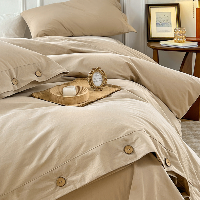 Plain Print Minimalist Four-Piece Duvet Cover