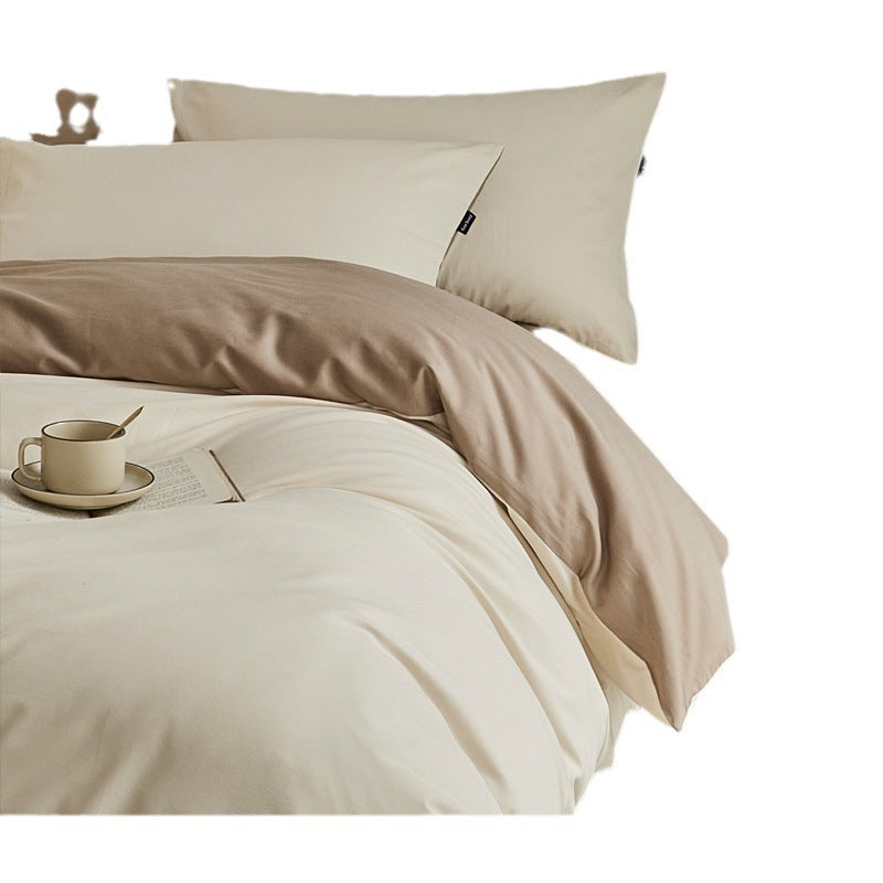 Thickened Brushed Pure Cotton Four-Piece Bedding Set