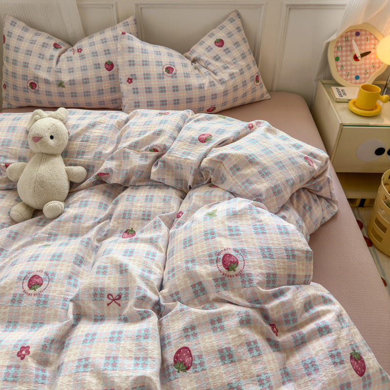 Nude-Colored Bedding Set For Mothers And Babies