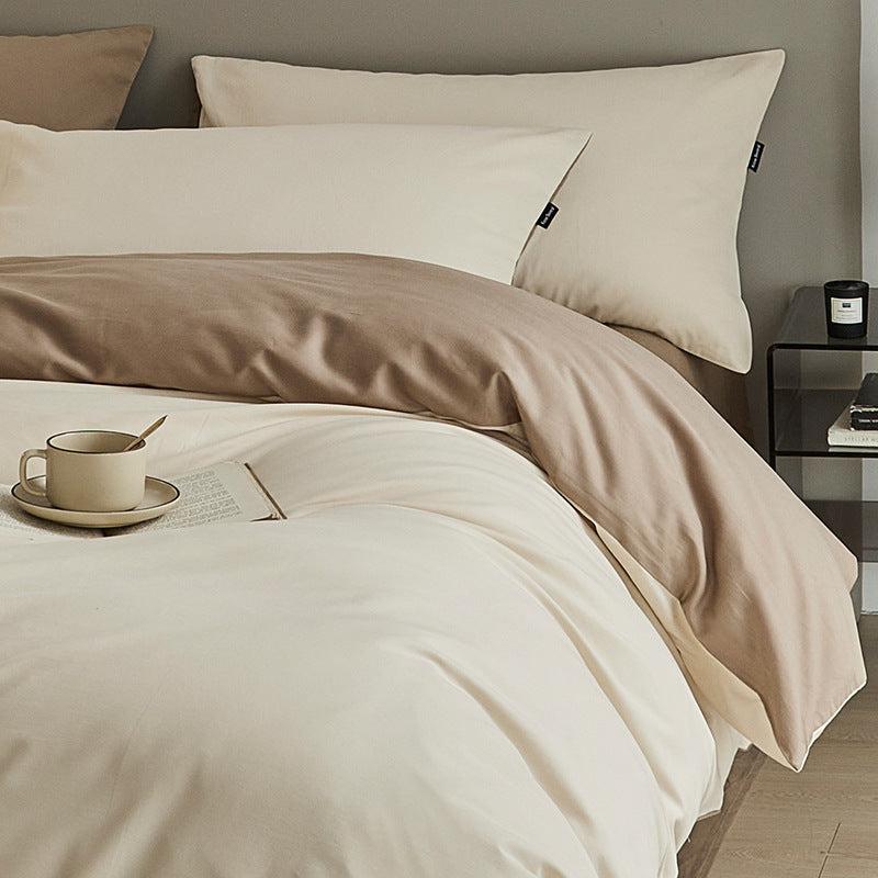 Thickened Brushed Pure Cotton Four-Piece Bedding Set
