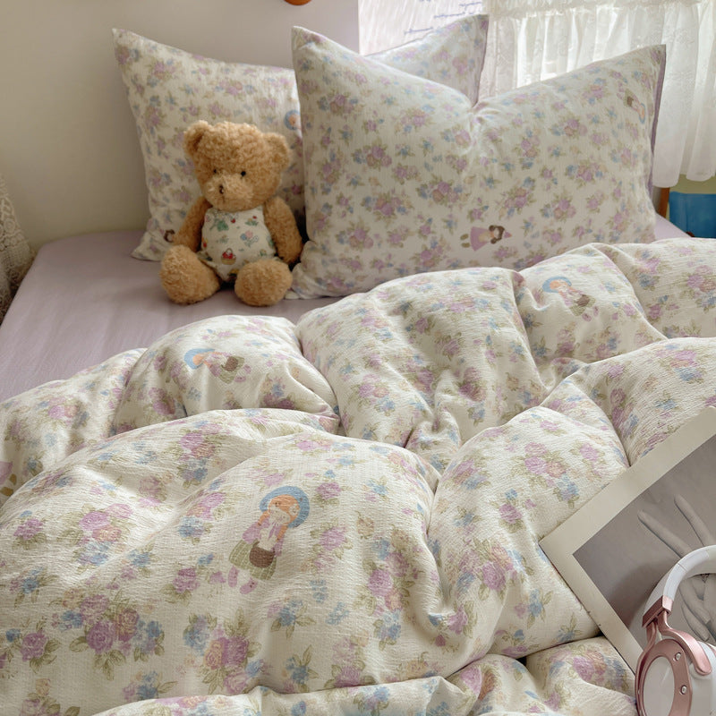 Nude-Colored Bedding Set For Mothers And Babies