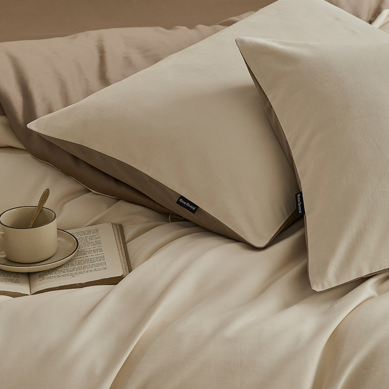 Thickened Brushed Pure Cotton Four-Piece Bedding Set