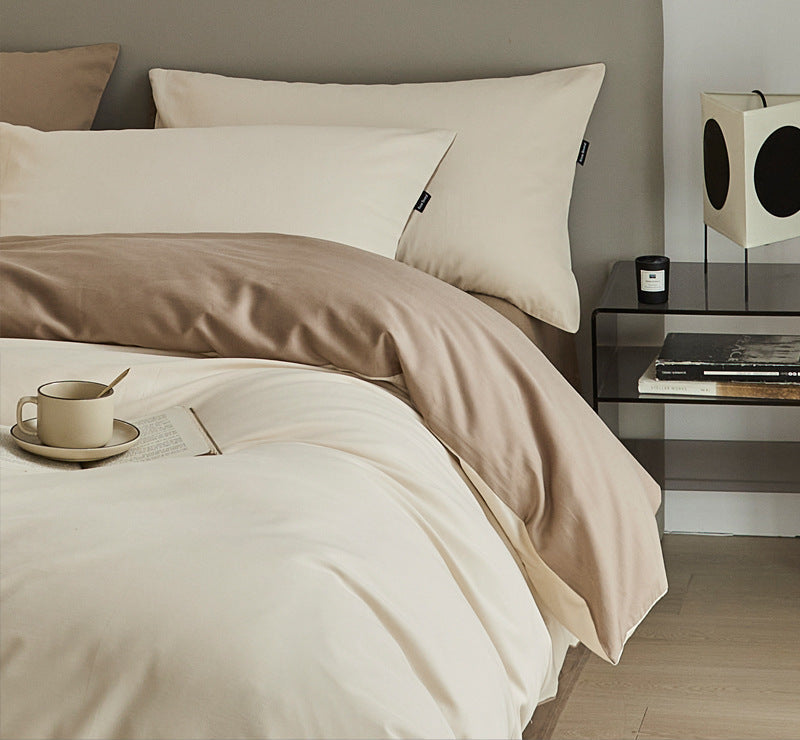 Thickened Brushed Pure Cotton Four-Piece Bedding Set
