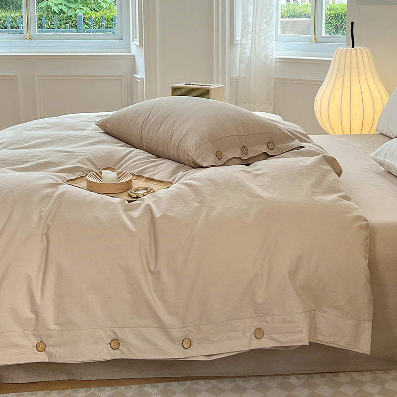 Plain Print Minimalist Four-Piece Duvet Cover