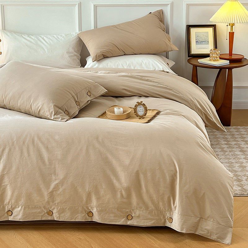 Plain Print Minimalist Four-Piece Duvet Cover