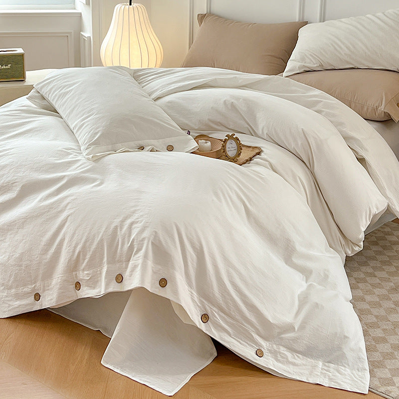 Plain Print Minimalist Four-Piece Duvet Cover