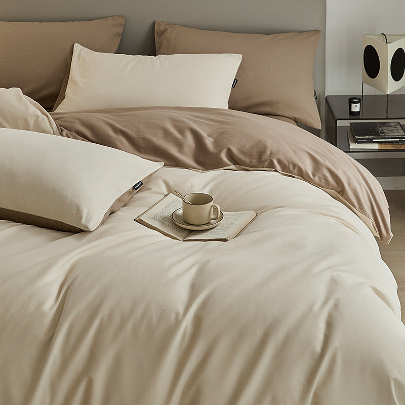 Thickened Brushed Pure Cotton Four-Piece Bedding Set