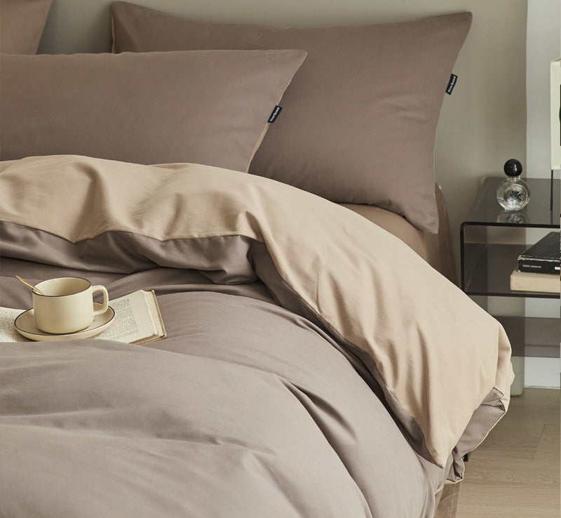 Thickened Brushed Pure Cotton Four-Piece Bedding Set